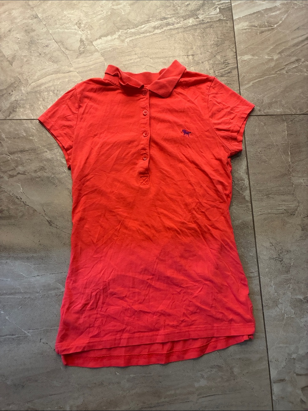 Red Polo Collard Shirt